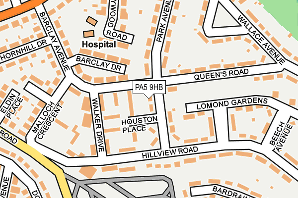 PA5 9HB map - OS OpenMap – Local (Ordnance Survey)