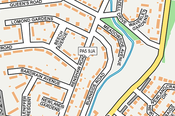 PA5 9JA map - OS OpenMap – Local (Ordnance Survey)