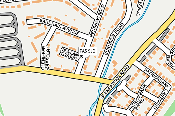 PA5 9JD map - OS OpenMap – Local (Ordnance Survey)