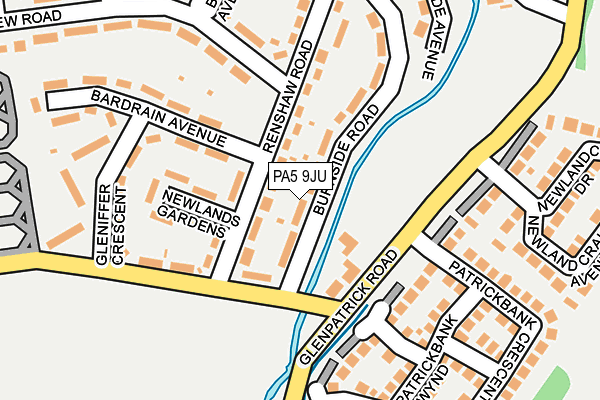 PA5 9JU map - OS OpenMap – Local (Ordnance Survey)