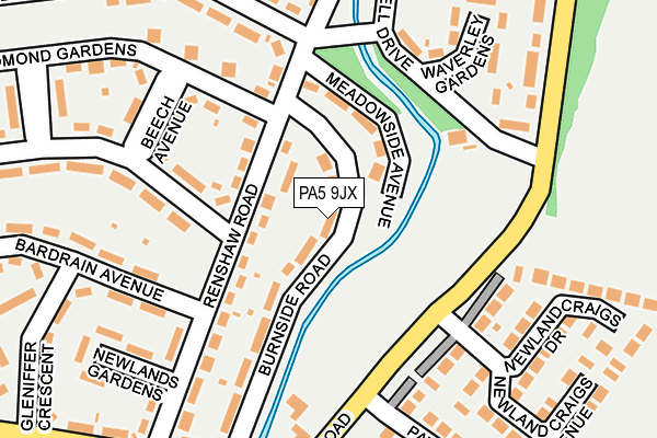 PA5 9JX map - OS OpenMap – Local (Ordnance Survey)