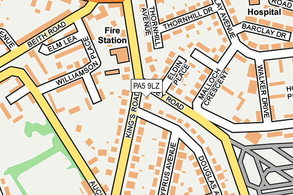 PA5 9LZ map - OS OpenMap – Local (Ordnance Survey)