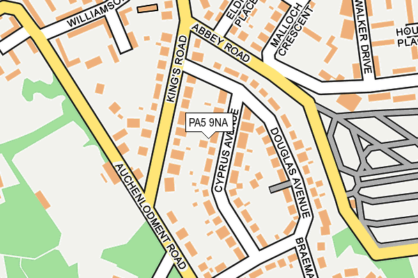 PA5 9NA map - OS OpenMap – Local (Ordnance Survey)