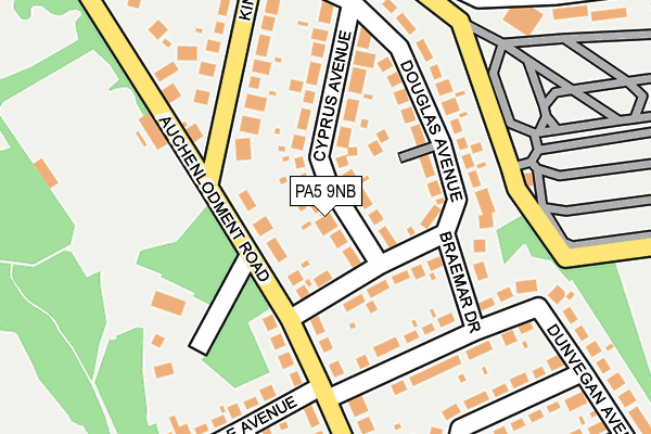 PA5 9NB map - OS OpenMap – Local (Ordnance Survey)
