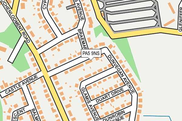 PA5 9NS map - OS OpenMap – Local (Ordnance Survey)