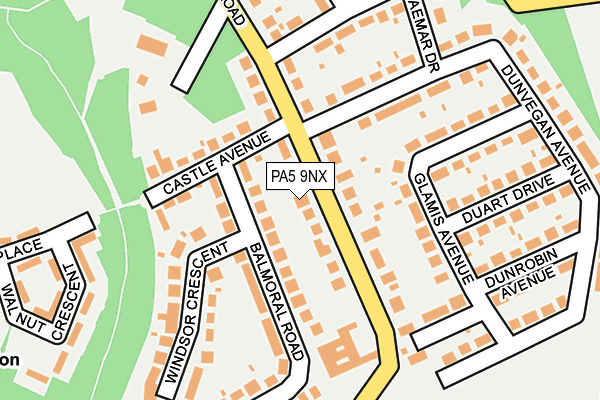 PA5 9NX map - OS OpenMap – Local (Ordnance Survey)