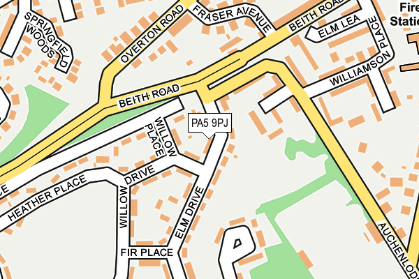 PA5 9PJ map - OS OpenMap – Local (Ordnance Survey)