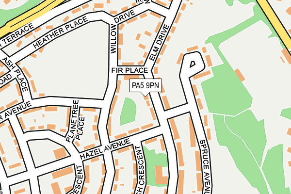 PA5 9PN map - OS OpenMap – Local (Ordnance Survey)