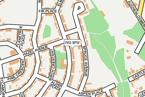 PA5 9PW map - OS OpenMap – Local (Ordnance Survey)