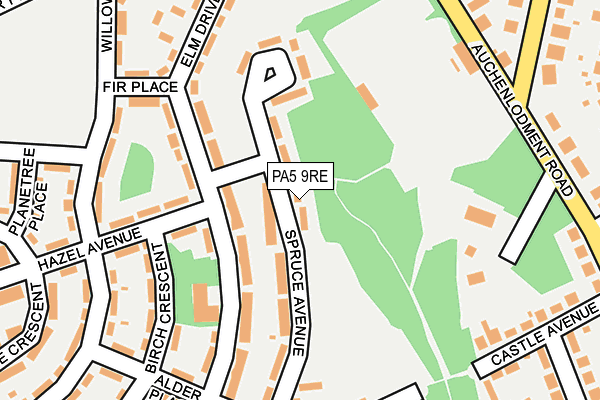 PA5 9RE map - OS OpenMap – Local (Ordnance Survey)