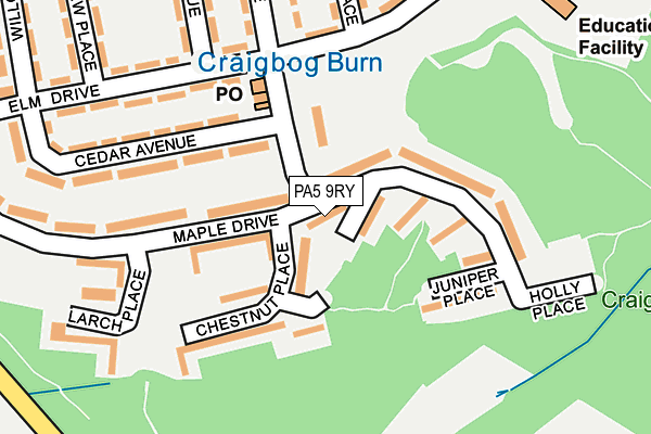 PA5 9RY map - OS OpenMap – Local (Ordnance Survey)