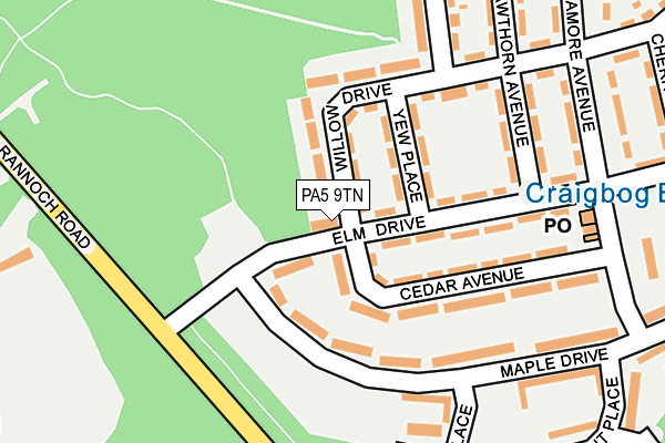 PA5 9TN map - OS OpenMap – Local (Ordnance Survey)
