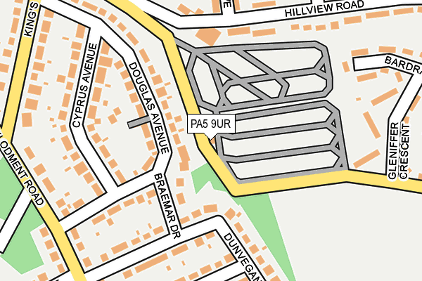 PA5 9UR map - OS OpenMap – Local (Ordnance Survey)