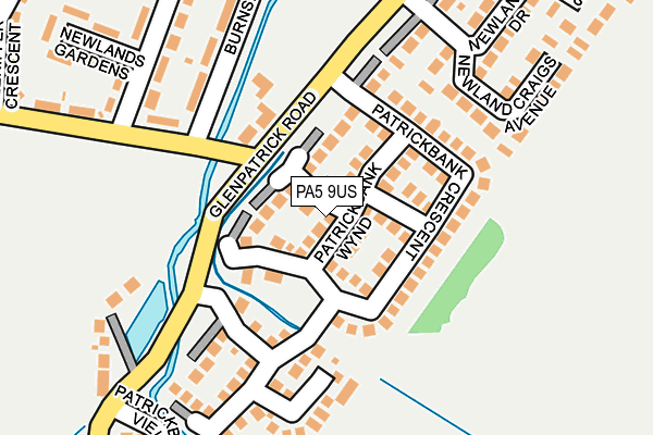 PA5 9US map - OS OpenMap – Local (Ordnance Survey)