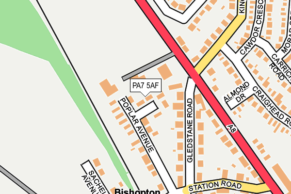 PA7 5AF map - OS OpenMap – Local (Ordnance Survey)