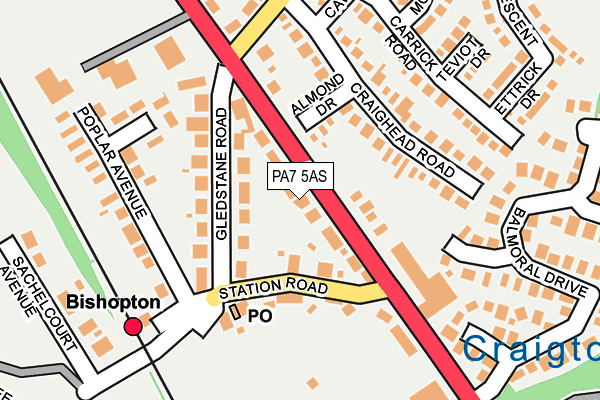 PA7 5AS map - OS OpenMap – Local (Ordnance Survey)