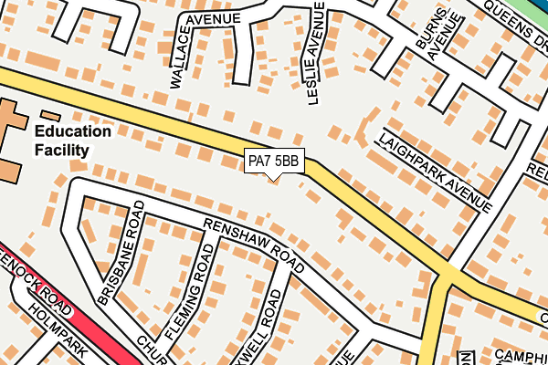 PA7 5BB map - OS OpenMap – Local (Ordnance Survey)