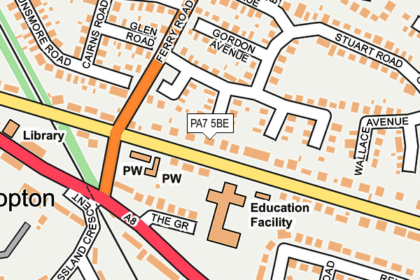 PA7 5BE map - OS OpenMap – Local (Ordnance Survey)