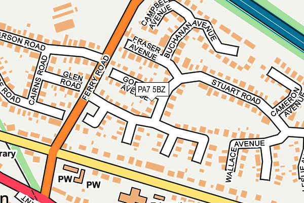 PA7 5BZ map - OS OpenMap – Local (Ordnance Survey)