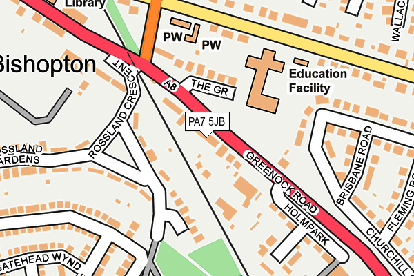 PA7 5JB map - OS OpenMap – Local (Ordnance Survey)
