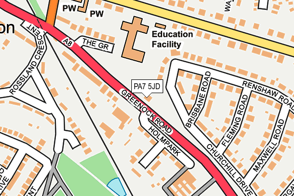 PA7 5JD map - OS OpenMap – Local (Ordnance Survey)