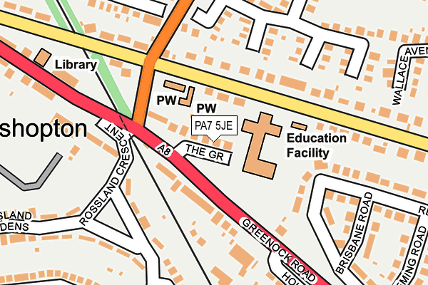 PA7 5JE map - OS OpenMap – Local (Ordnance Survey)