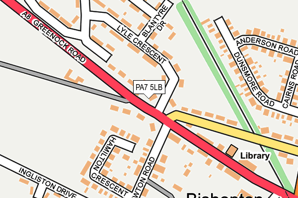 PA7 5LB map - OS OpenMap – Local (Ordnance Survey)