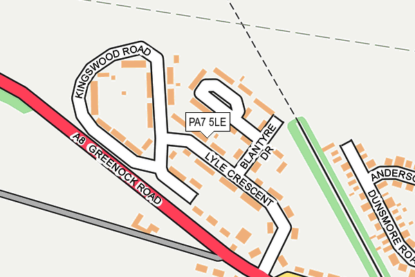 PA7 5LE map - OS OpenMap – Local (Ordnance Survey)