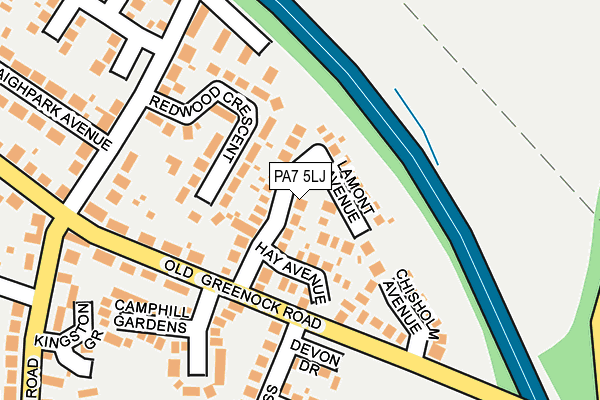 PA7 5LJ map - OS OpenMap – Local (Ordnance Survey)
