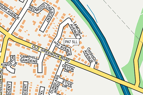 PA7 5LL map - OS OpenMap – Local (Ordnance Survey)