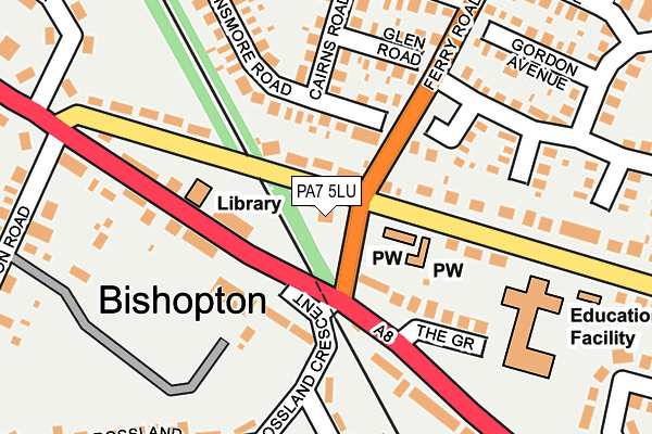 PA7 5LU map - OS OpenMap – Local (Ordnance Survey)