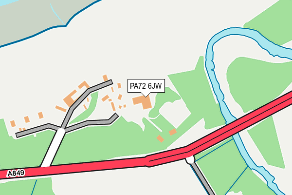 PA72 6JW map - OS OpenMap – Local (Ordnance Survey)