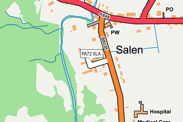 PA72 6LA map - OS OpenMap – Local (Ordnance Survey)