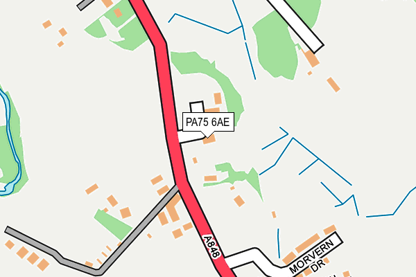 PA75 6AE map - OS OpenMap – Local (Ordnance Survey)