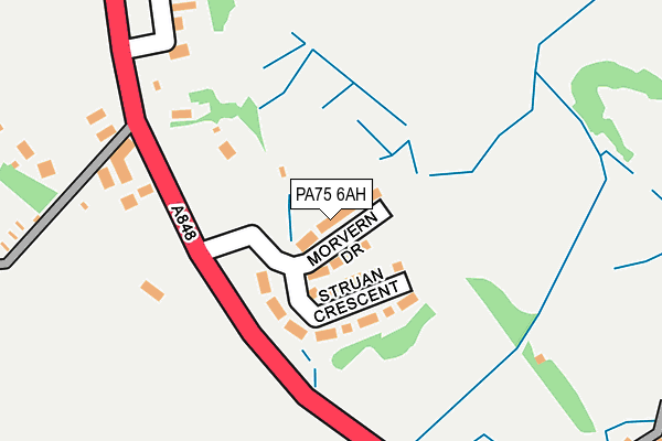 PA75 6AH map - OS OpenMap – Local (Ordnance Survey)