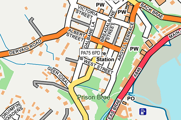 PA75 6PD map - OS OpenMap – Local (Ordnance Survey)