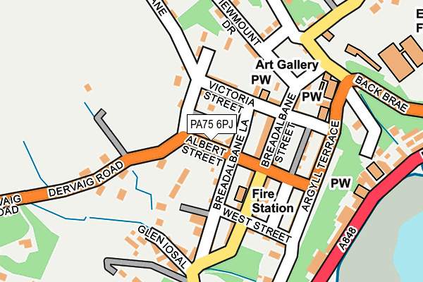 PA75 6PJ map - OS OpenMap – Local (Ordnance Survey)
