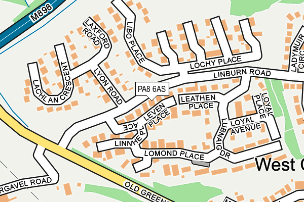 PA8 6AS map - OS OpenMap – Local (Ordnance Survey)