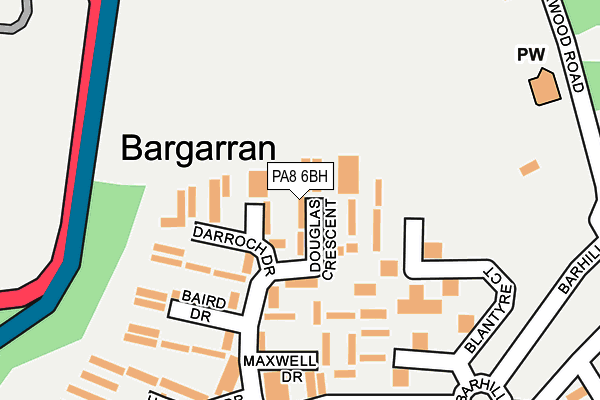 PA8 6BH map - OS OpenMap – Local (Ordnance Survey)