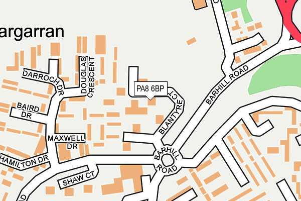 PA8 6BP map - OS OpenMap – Local (Ordnance Survey)