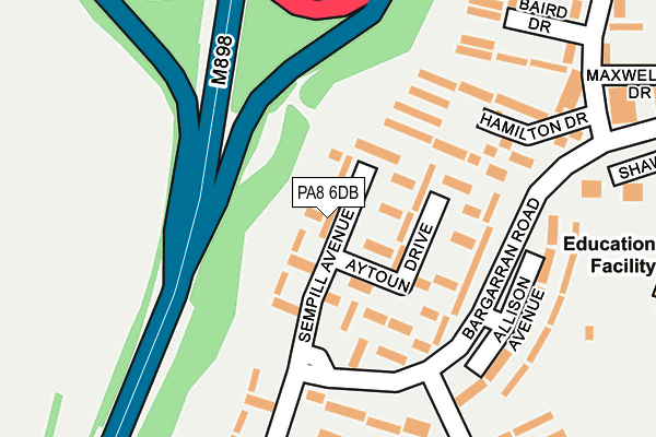 PA8 6DB map - OS OpenMap – Local (Ordnance Survey)