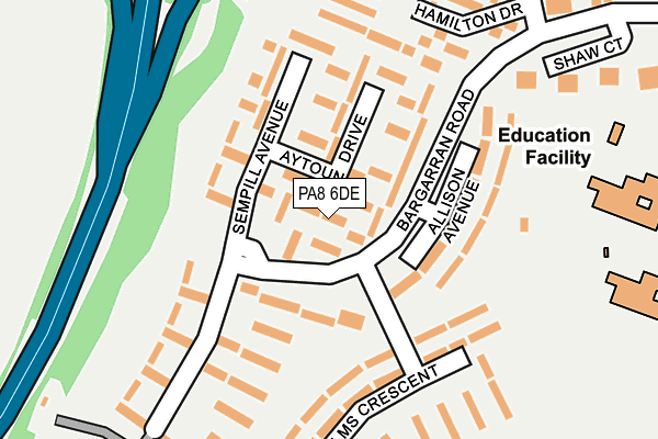 PA8 6DE map - OS OpenMap – Local (Ordnance Survey)