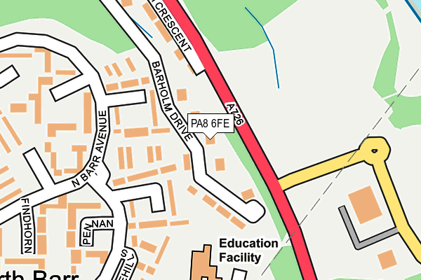 PA8 6FE map - OS OpenMap – Local (Ordnance Survey)