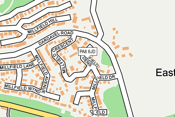 PA8 6JD map - OS OpenMap – Local (Ordnance Survey)