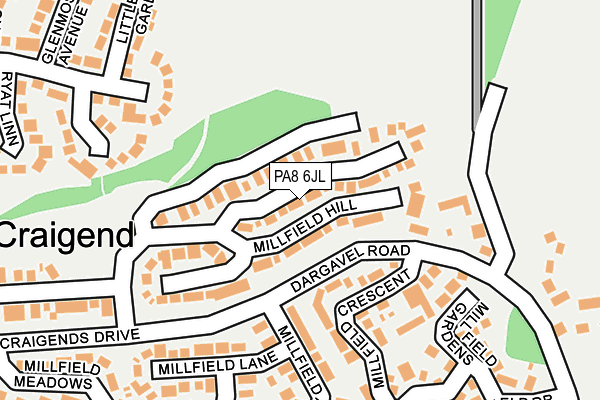 PA8 6JL map - OS OpenMap – Local (Ordnance Survey)