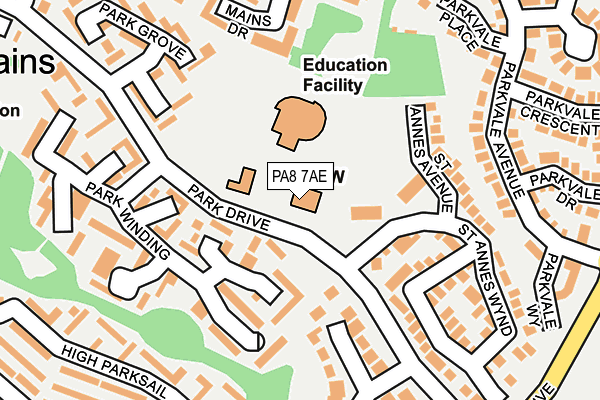 PA8 7AE map - OS OpenMap – Local (Ordnance Survey)