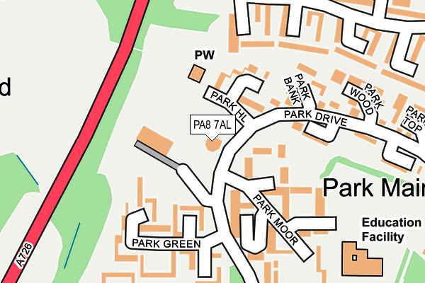 PA8 7AL map - OS OpenMap – Local (Ordnance Survey)