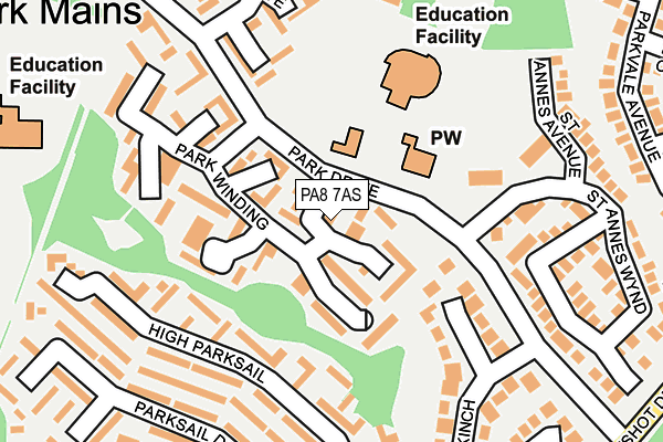 PA8 7AS map - OS OpenMap – Local (Ordnance Survey)