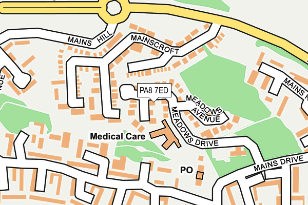 PA8 7ED map - OS OpenMap – Local (Ordnance Survey)