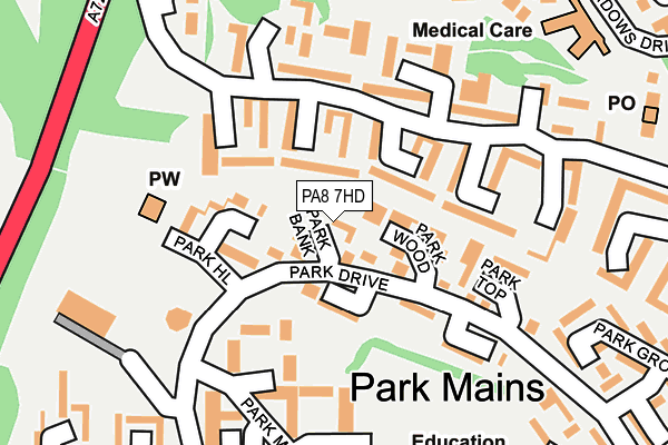 PA8 7HD map - OS OpenMap – Local (Ordnance Survey)